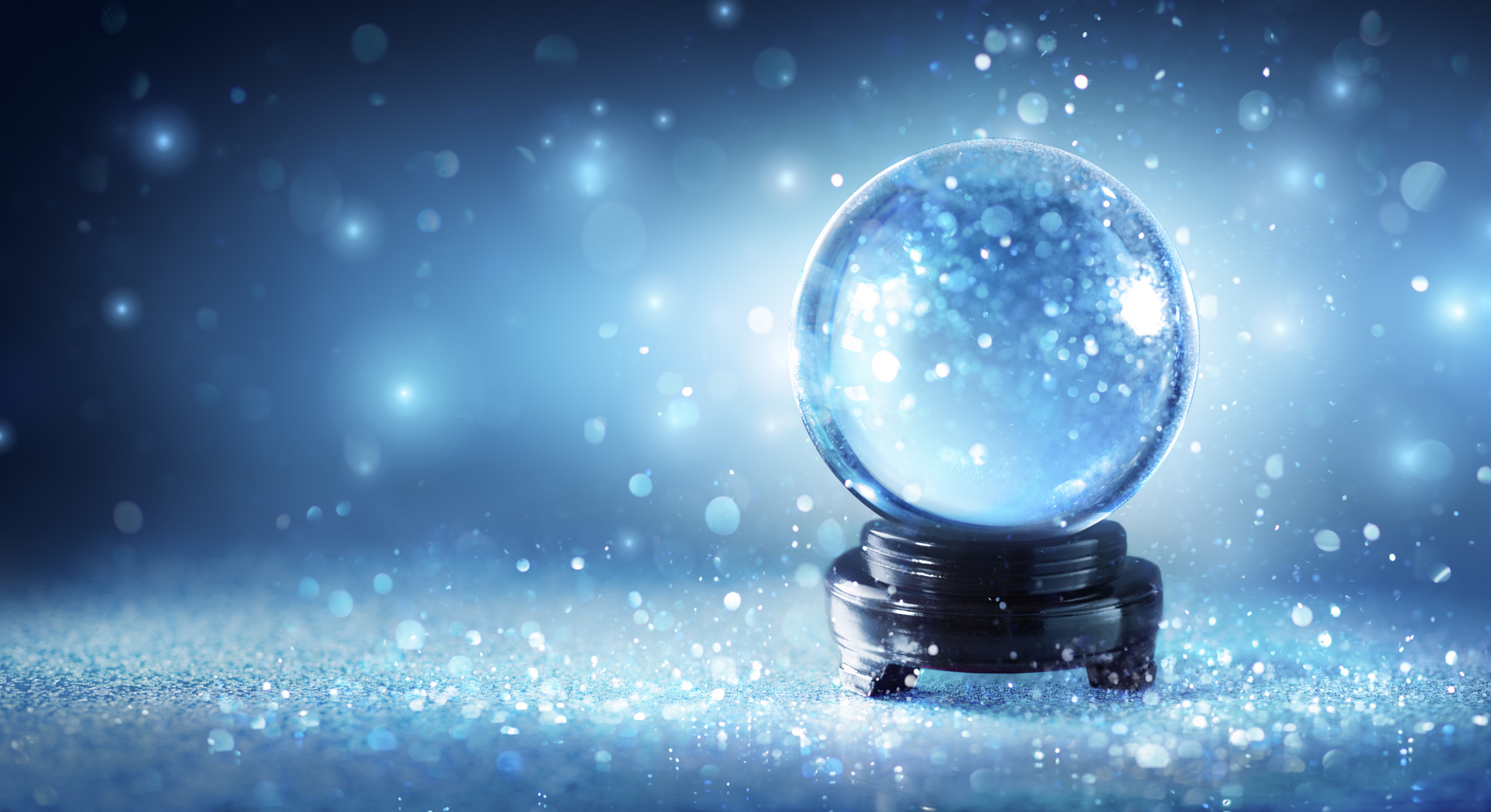 Snow Globe In Magic Glittering